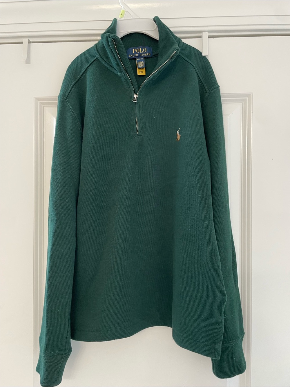 Polo by Ralph Lauren Boys Forest Green Quarter-Zip Sweater